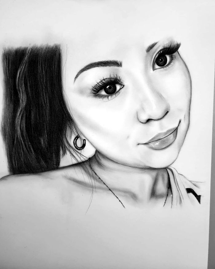 Graphite portrait of a woman